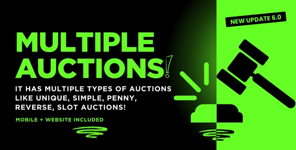 Auction bidding platform PHP source code with multiple auction type dashboard