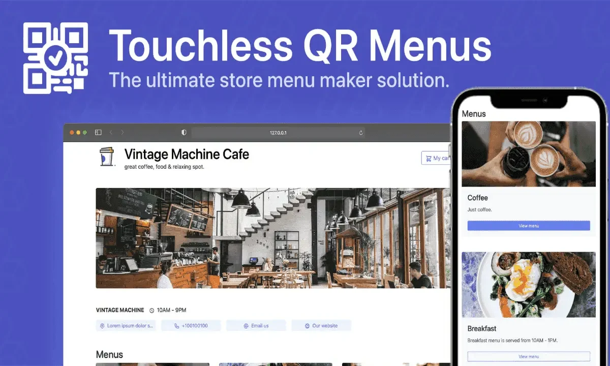 Self-hosted QR menu builder PHP script with full admin panel and touchless menu features