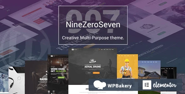 907 Multi-Purpose Responsive WordPress Theme showcasing parallax effects and responsive layout