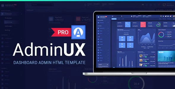 Adminux PRO Dashboard admin panel template preview with responsive Bootstrap 4 layout