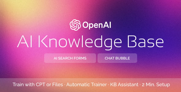 AI Knowledgebase Premium WordPress AI support assistant plugin with chatbot interface