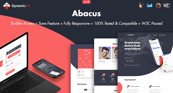 Abacus responsive email template builder interface