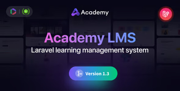 Academy LMS Laravel learning management system dashboard interface for creating and selling online courses