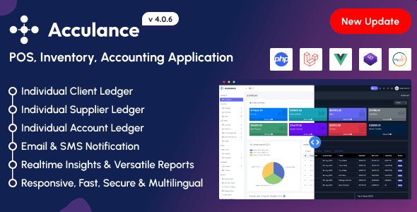 Acculance sales inventory and accounting management PHP script dashboard