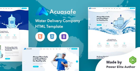 Acuasafe water delivery HTML template responsive website design