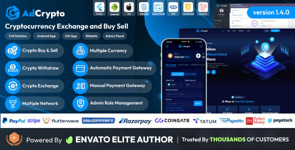 AdCrypto cryptocurrency exchange PHP script for Android, iOS, and web