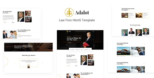 Adalot law firm HTML5 template preview for lawyers and attorneys