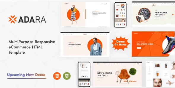 Adara multipurpose eCommerce Bootstrap HTML5 template homepage preview