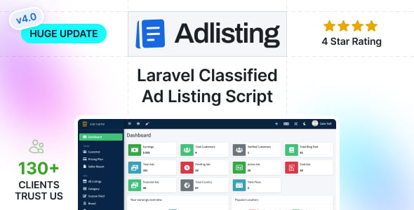 Adlisting classified ads marketplace script interface on desktop and mobile