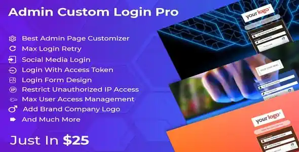 Admin Custom Login Pro WordPress plugin dashboard showing login page customization settings