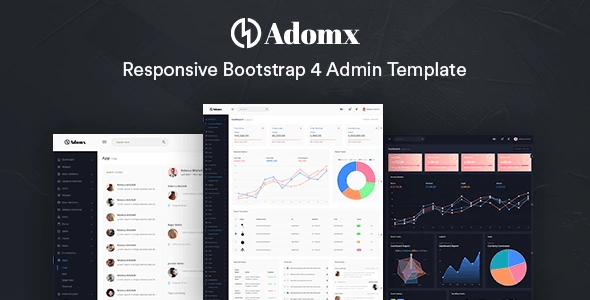 Adomx responsive Bootstrap 4 admin template dashboard layout preview