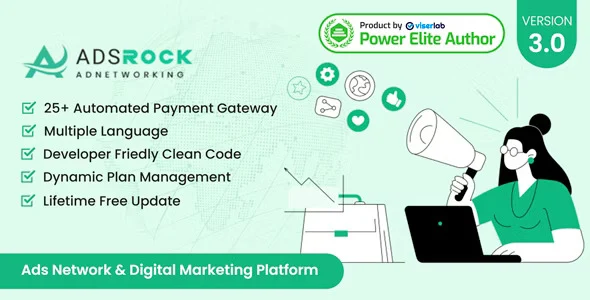 AdsRock ad network script dashboard for managing advertisers and publishers