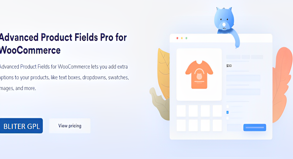 Advanced Product Fields Pro for WooCommerce plugin adding extra product options to a product page
