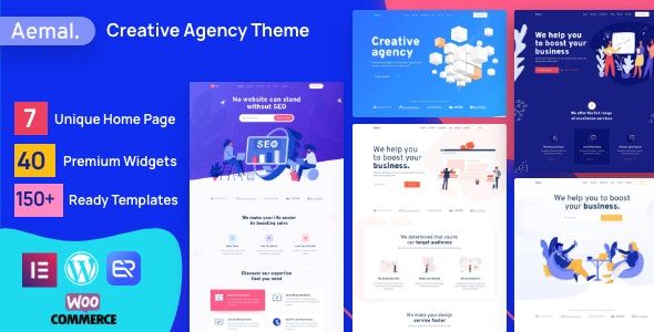Aemal multipurpose startup WordPress theme with responsive design and Elementor PRO integration