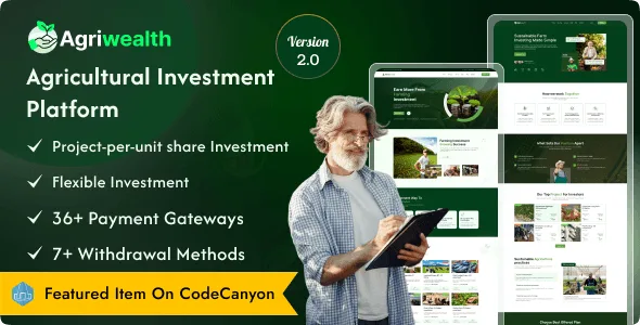 AgriWealth agricultural HYIP investment PHP script dashboard preview