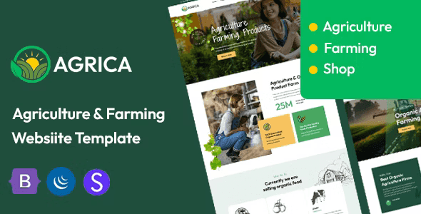 Agrica agriculture HTML template showcasing organic farming website design
