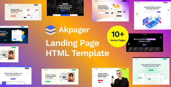 Akpager multipurpose landing page HTML template preview