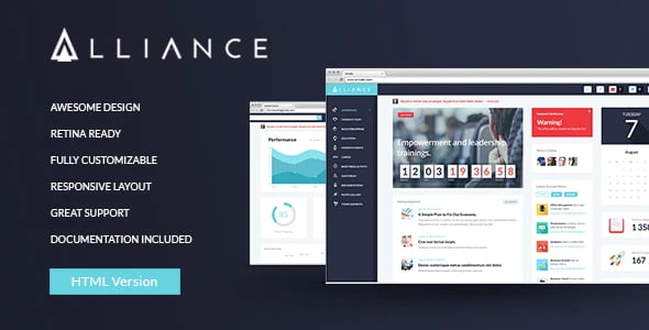 Alliance responsive intranet and extranet HTML template preview