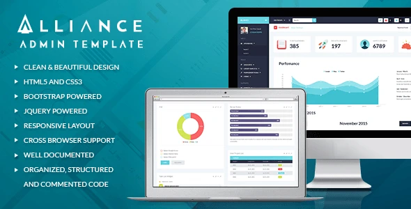 Alliance responsive Bootstrap admin template dashboard interface