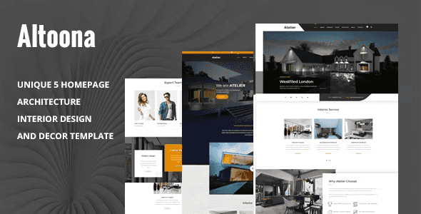 Altoona architecture and interior design HTML template showcasing a clean modern website layout for design studios