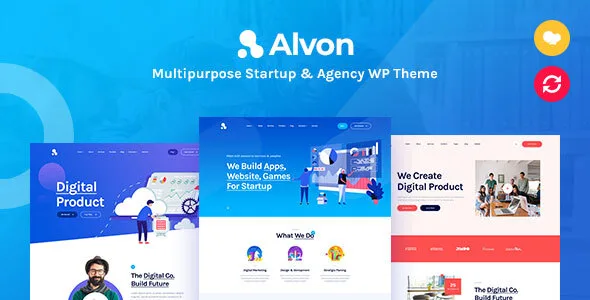 Alvon multipurpose WordPress theme homepage layout for startups and agencies