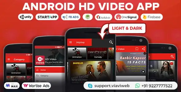 Android HD video streaming app source code with PHP admin panel and multi-ad network support