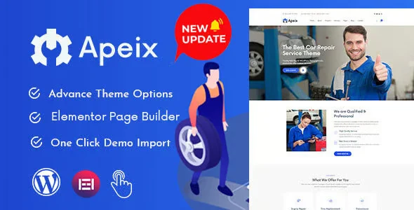 Apeix - modern car repair and auto mechanic WordPress theme