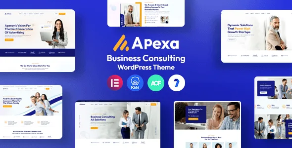 Apexa business consulting WordPress theme for Elementor preview