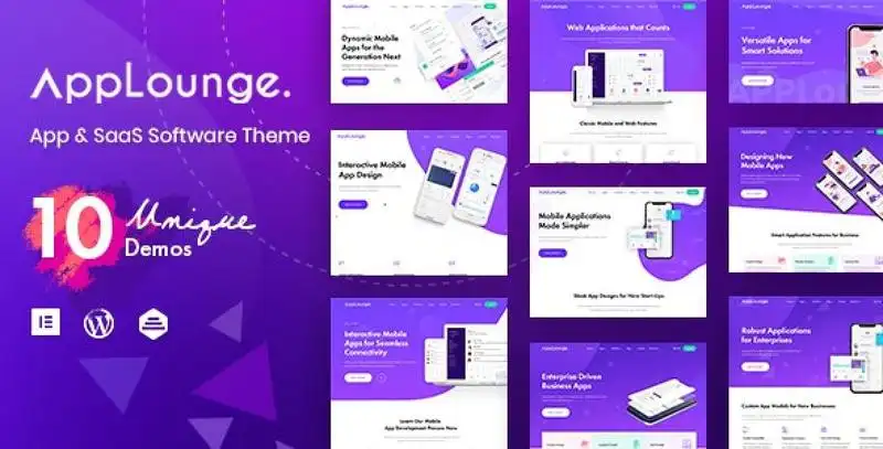 AppLounge SaaS WordPress theme homepage design preview