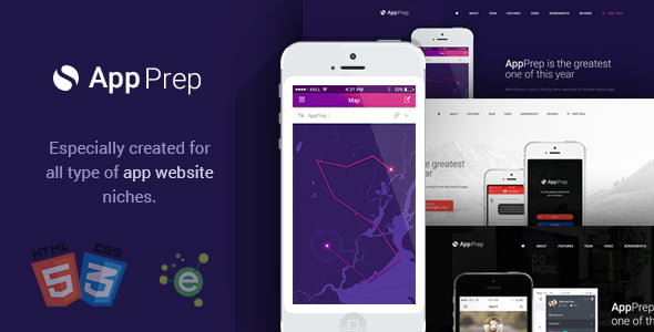 AppPrep creative app landing page HTML5 template with RTL support