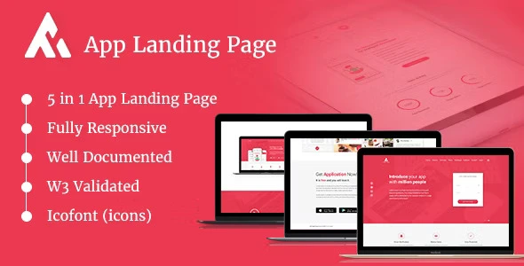 AppRaxx app landing page HTML5 template preview showing multiple layout variations
