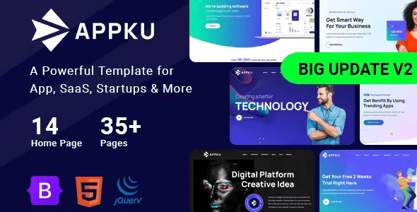 Appku SaaS landing page template homepage design preview for software and startup websites