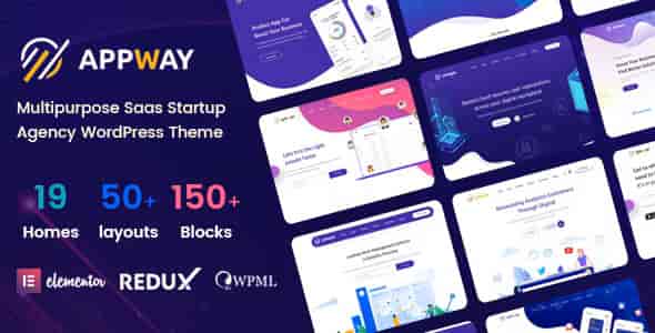Appway SaaS WordPress theme homepage layout with Elementor demo design and RTL support