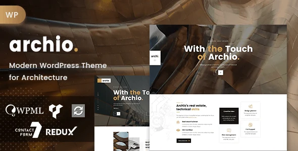 Archio architecture and interior design WordPress theme layout