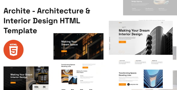 Archite architecture and interior design HTML template layout preview
