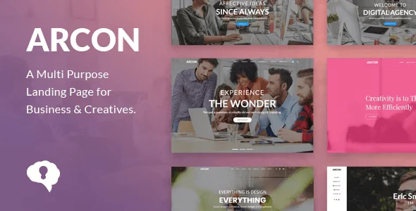 Arcon Studio multipurpose HTML landing page template with Bootstrap 3 layouts