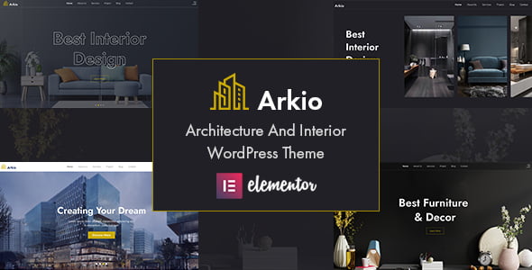 Arkio architecture and interior design WordPress theme for Elementor