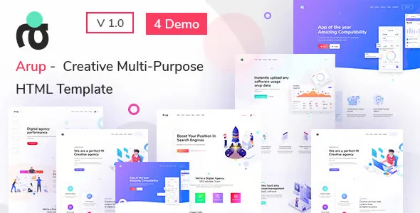 Arup multipurpose HTML template preview for agencies and startups
