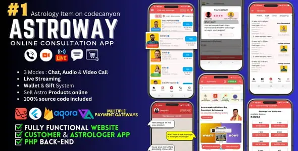 Astroway Laravel astrology consultation app PHP script dashboard