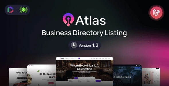 Atlas Laravel business directory script dashboard showing listing management and monetization features