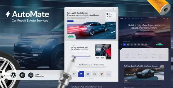 AutoMate car repair and auto services WordPress theme