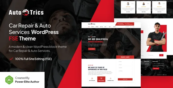 AutoTrics auto repair WordPress block theme preview