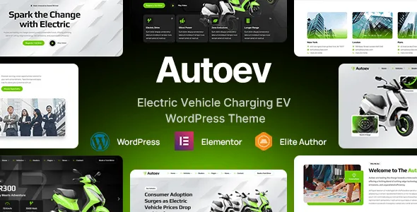Autoev electric vehicle charging WordPress theme layout preview
