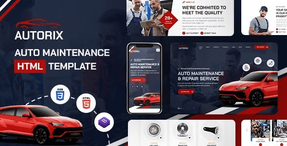 Autorix auto maintenance HTML template homepage layout