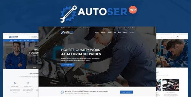 Autoser car repair WordPress theme for auto service websites