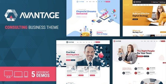 Avantage business consulting WordPress theme demo showcase