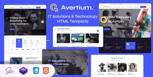Avertium IT solutions and technology HTML5 template preview