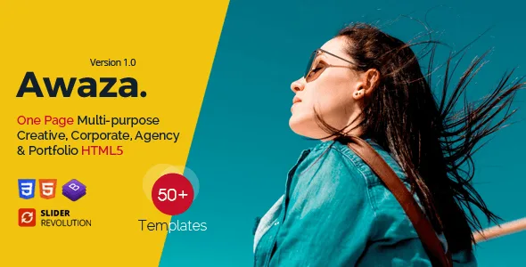 Awaza one-page multipurpose HTML template responsive layout preview