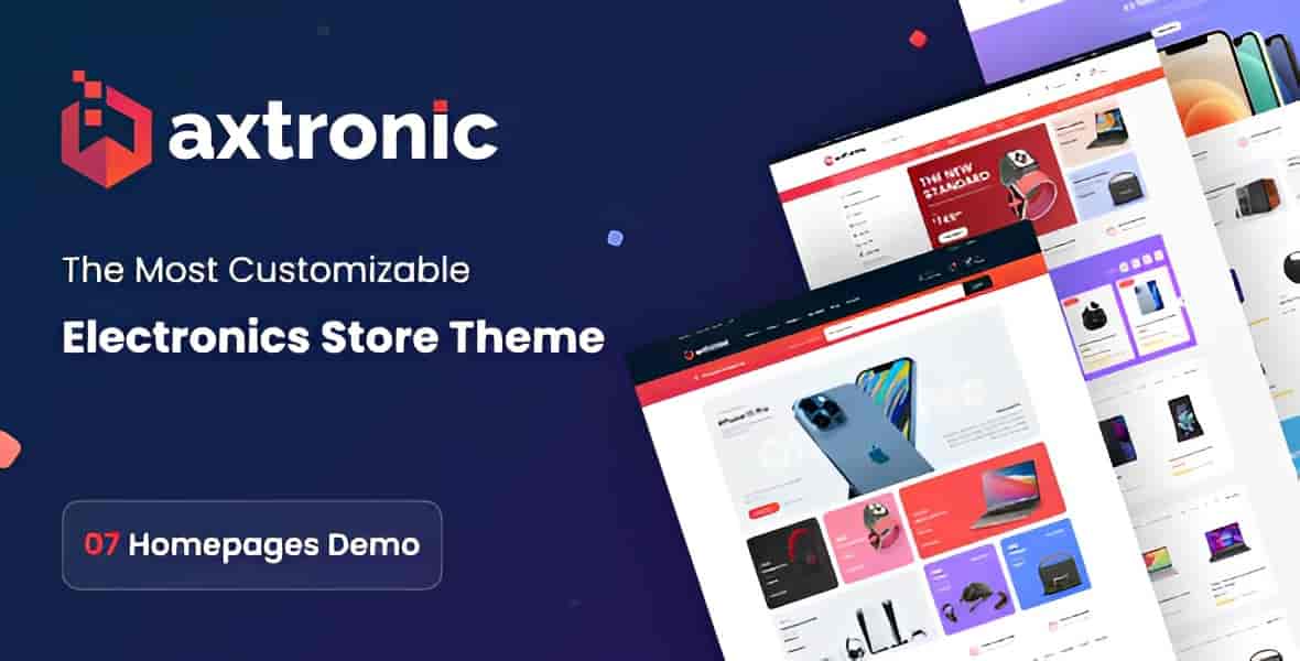Axtronic responsive WooCommerce WordPress theme for electronics stores