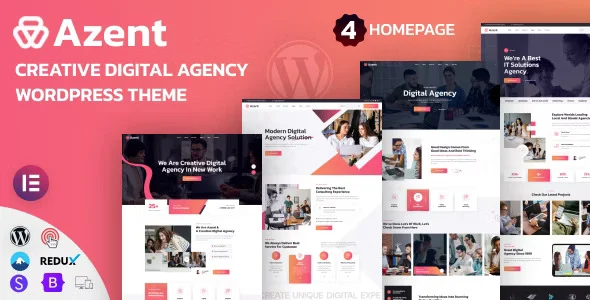 Azent Creative Digital Agency WordPress Theme homepage demo preview